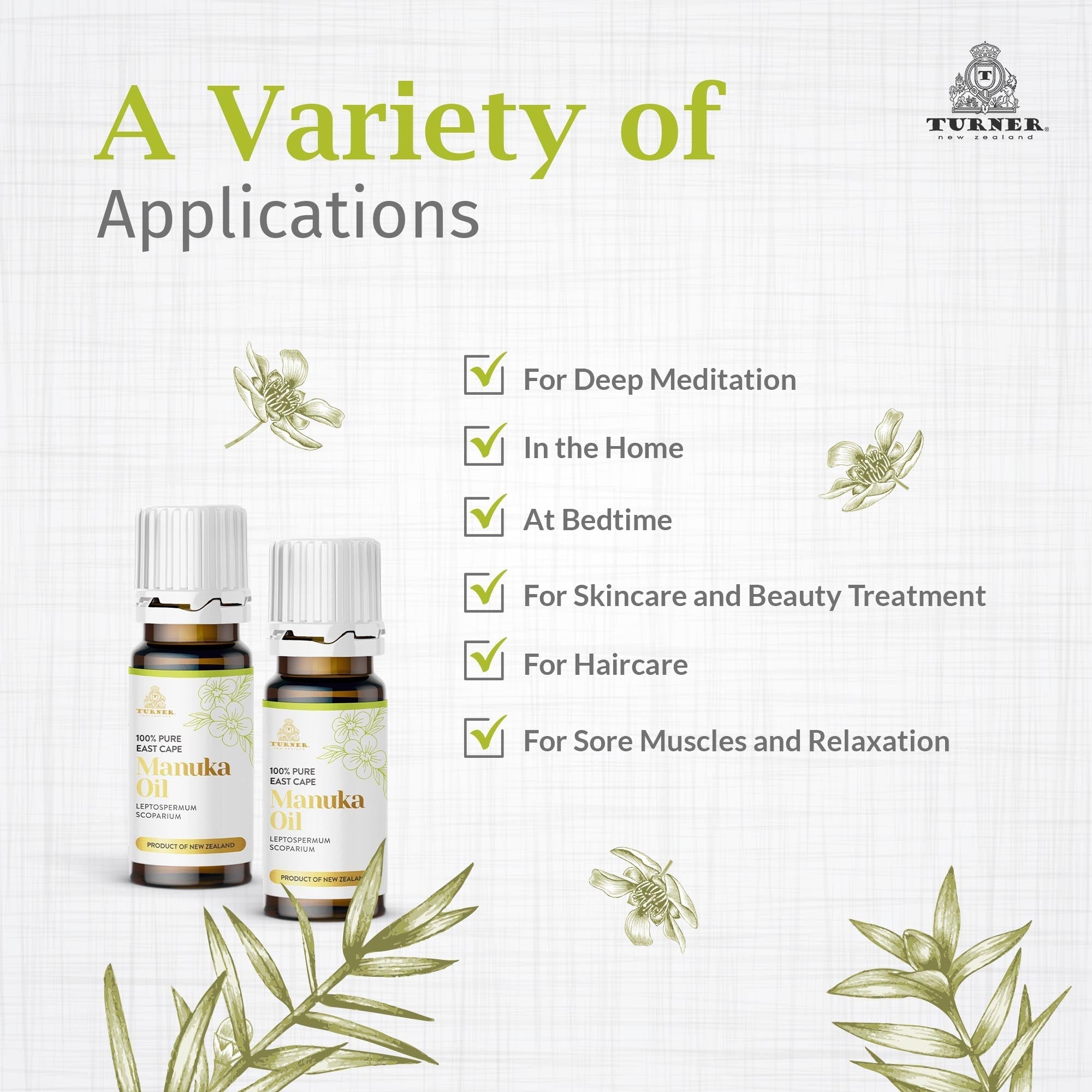 100% Pure Manuka Oil, TURNER New Zealand,