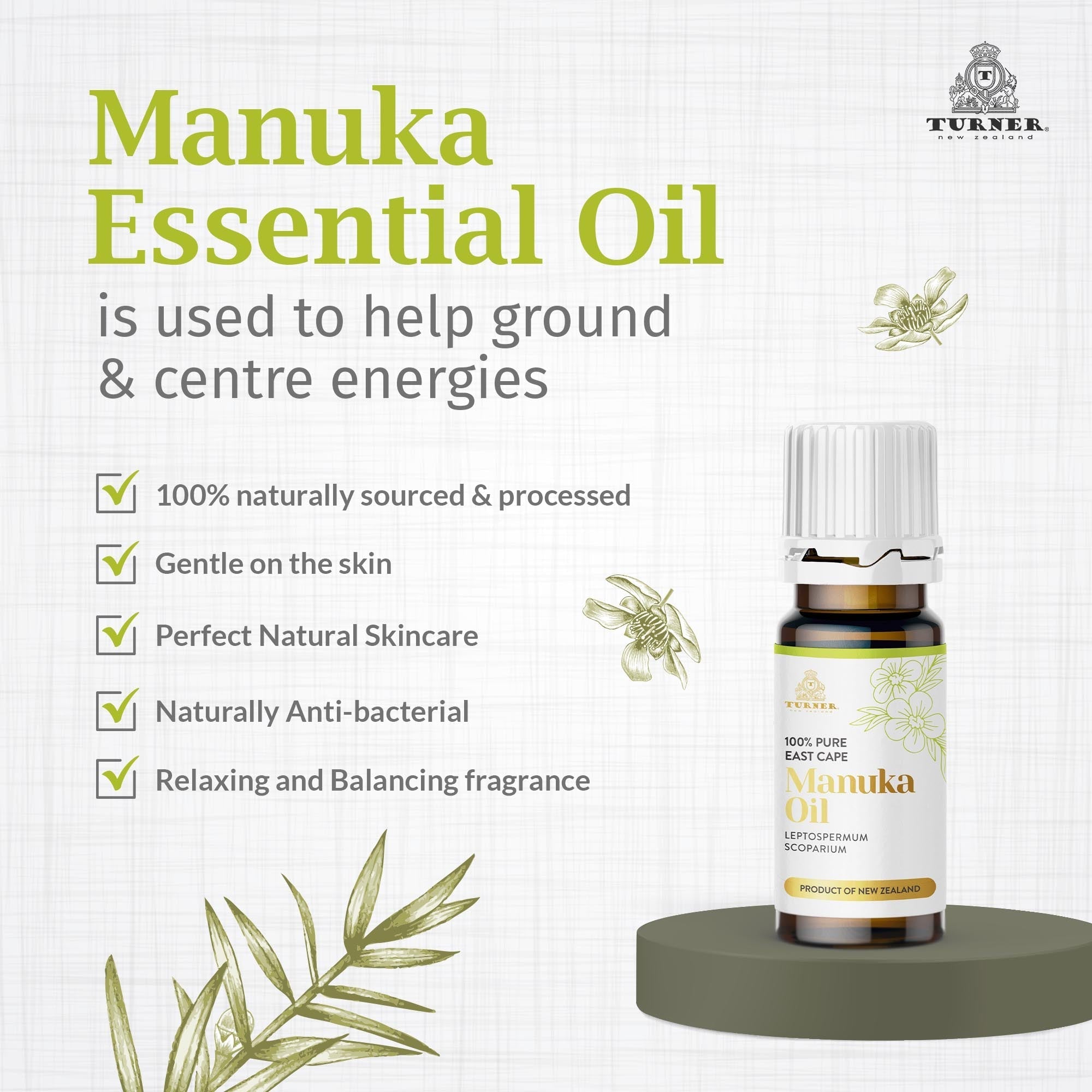 100% Pure Manuka Oil, TURNER New Zealand, 