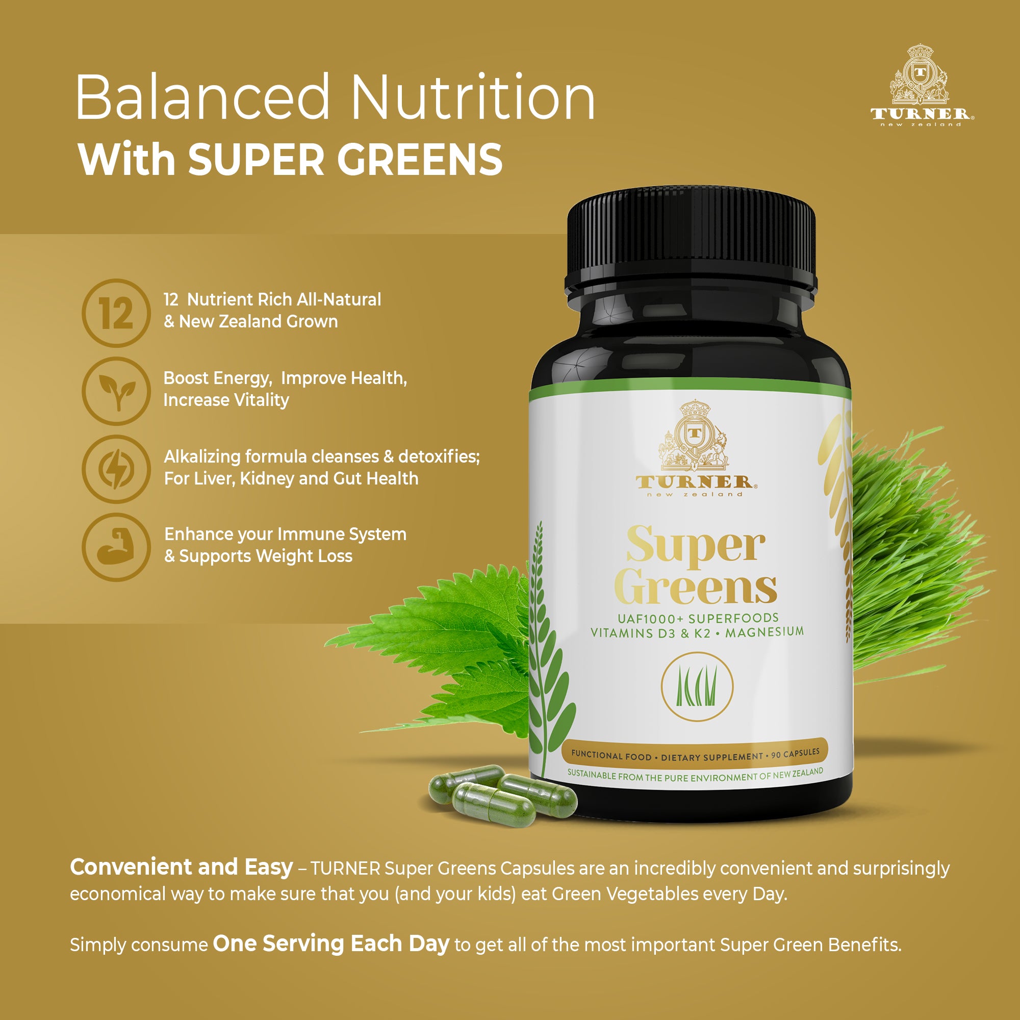 Super Greens, TURNER New Zealand,