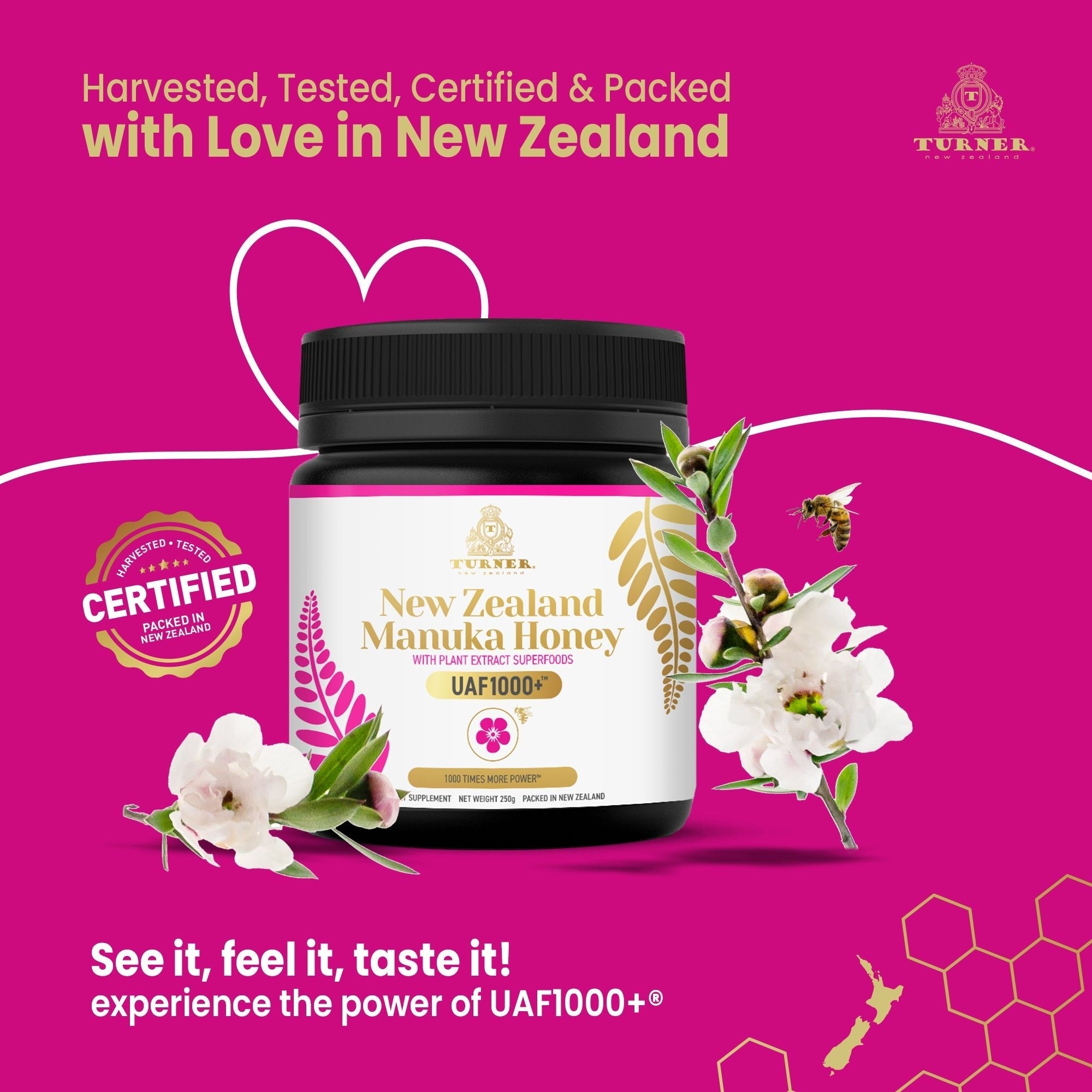 Manuka Honey UAF1000+®, TURNER New Zealand,
