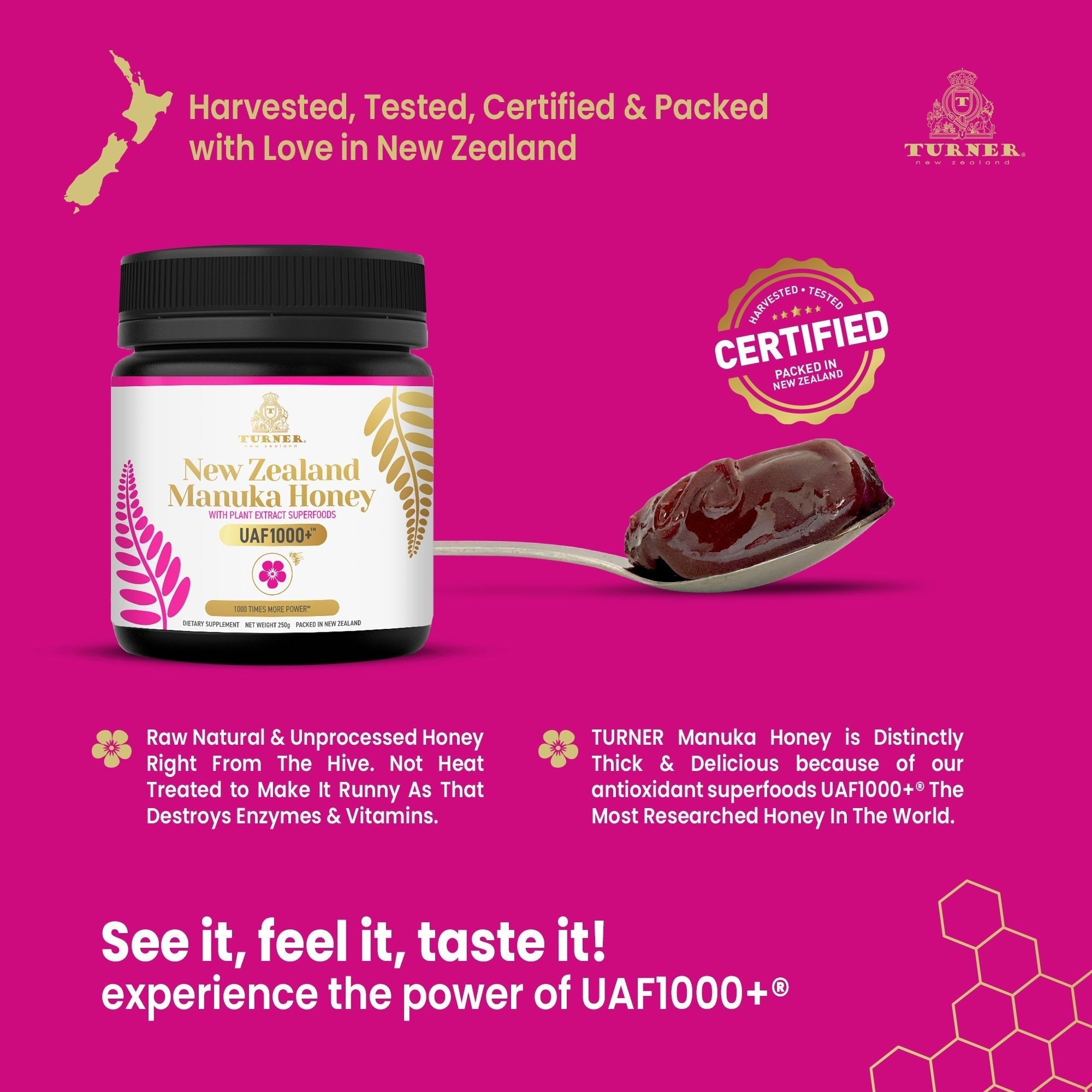 Manuka Honey UAF1000+®, TURNER New Zealand,