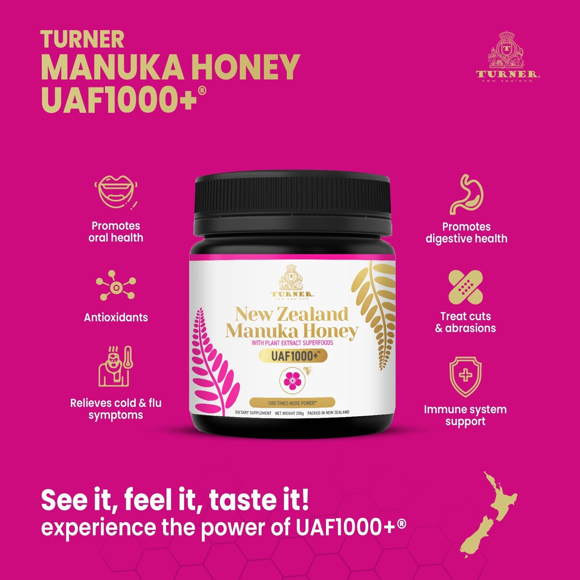 Manuka Honey UAF1000+®, TURNER New Zealand,