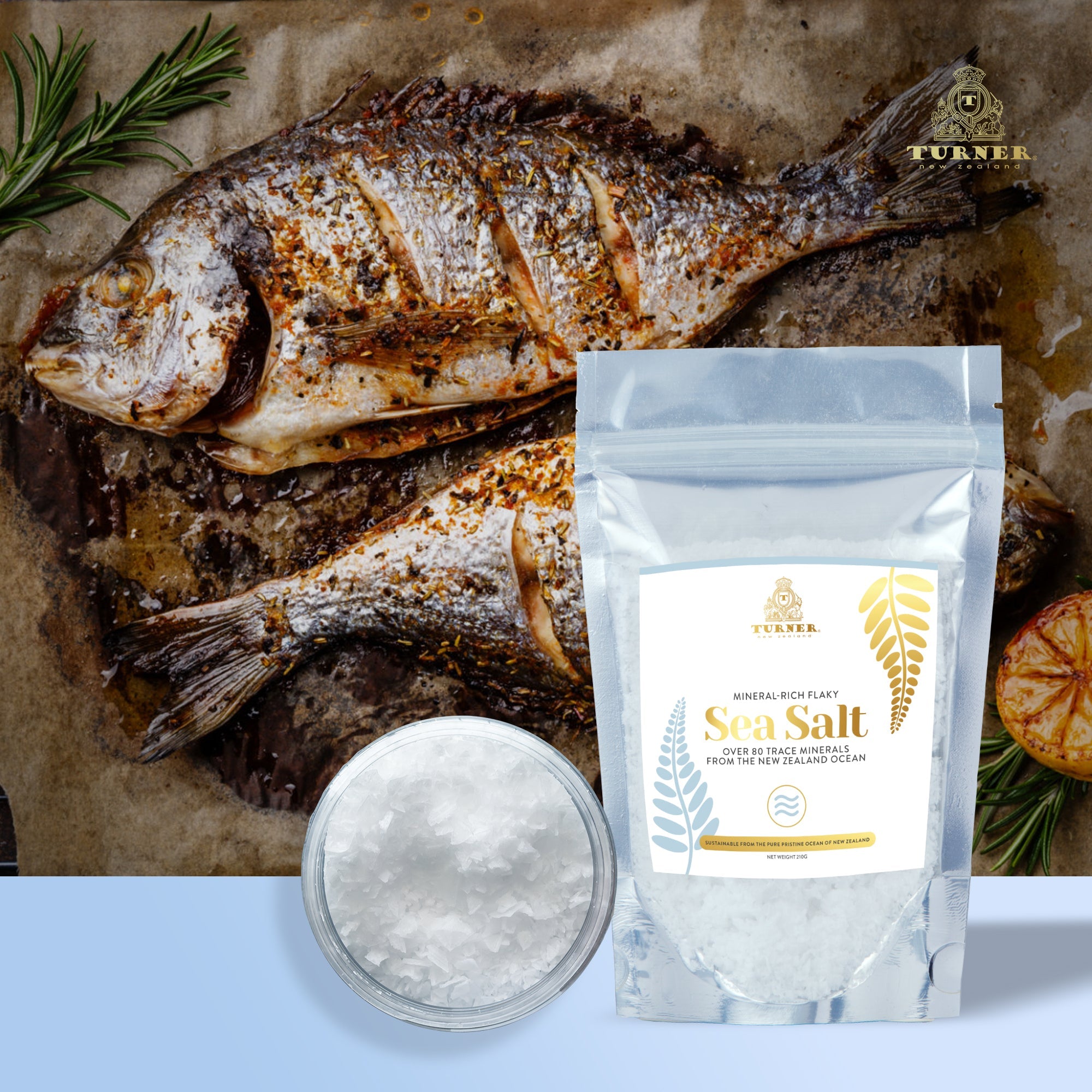 Mineral-Rich Flaky Sea Salt Pouch, TURNER New Zealand, 