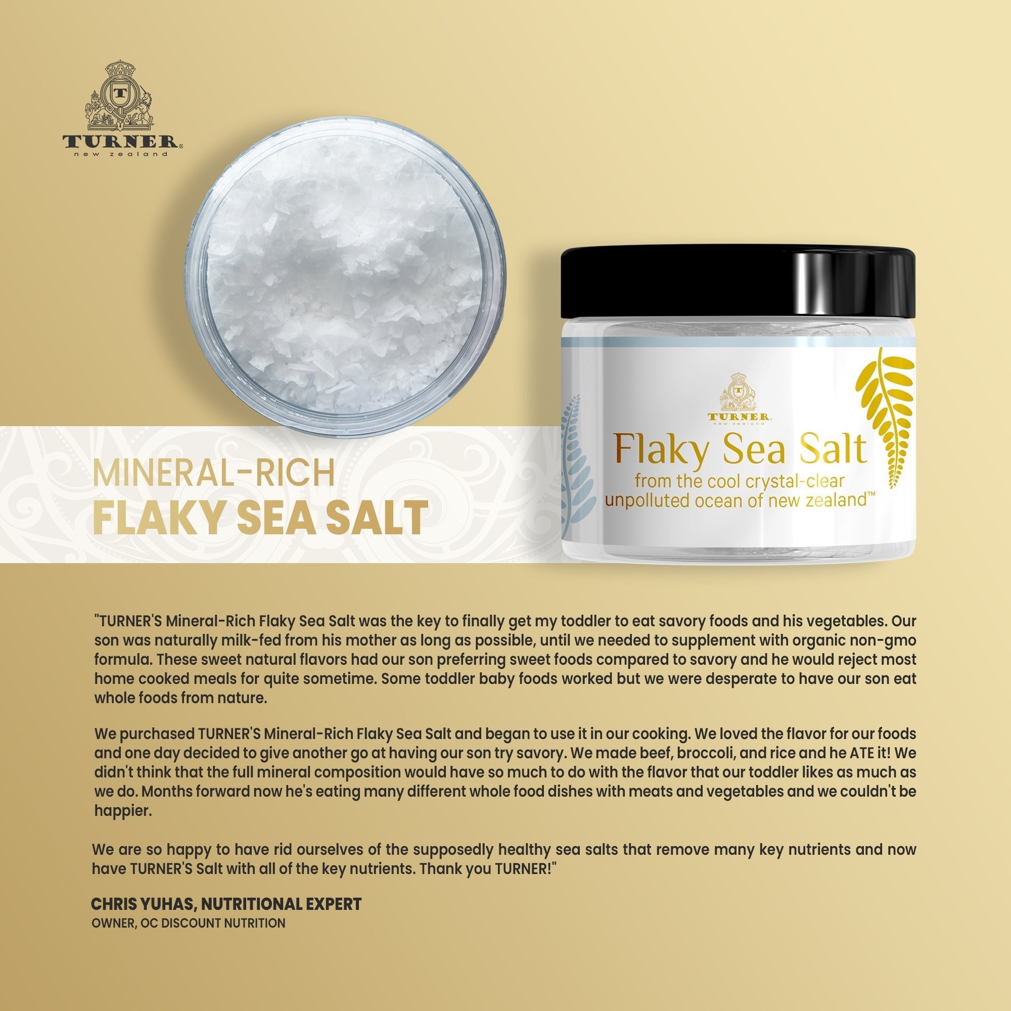 Mineral-Rich Flaky Sea Salt Jar, TURNER New Zealand,