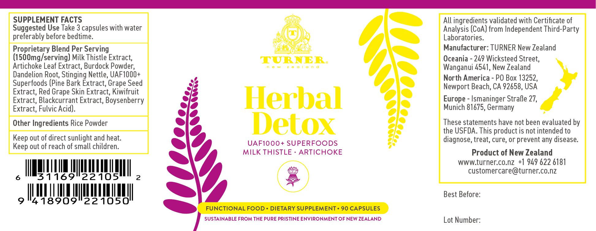 Herbal Detox, TURNER New Zealand, 